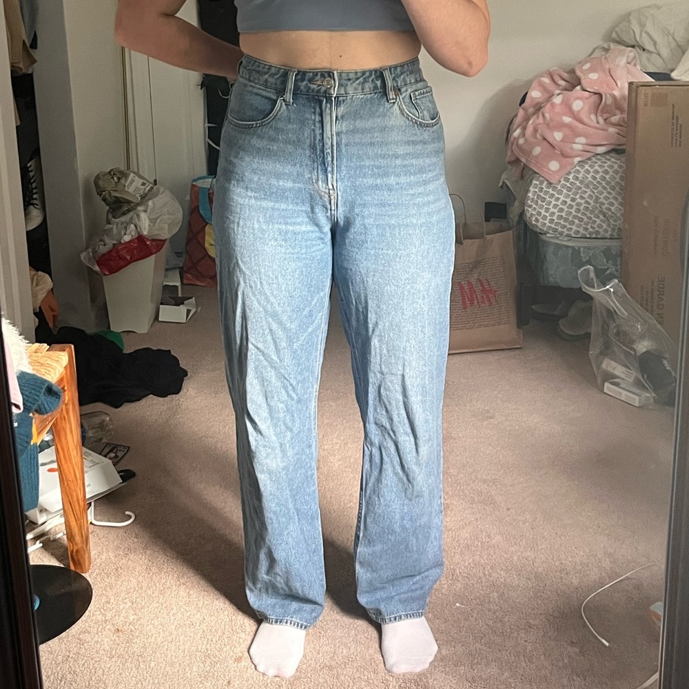 loose straight leg jeans